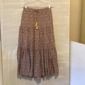 Molly green skirt L floral tiered feminine boho cottage core peasant festival